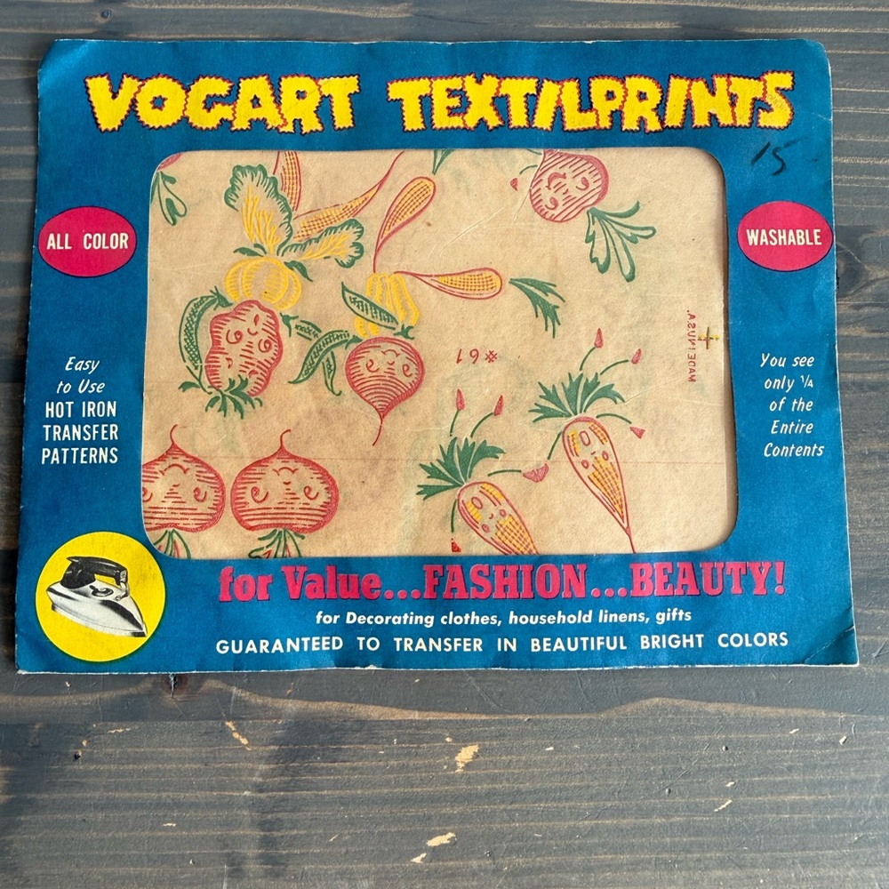 Vintage Vogart Textilprints hot iron transfers🫜